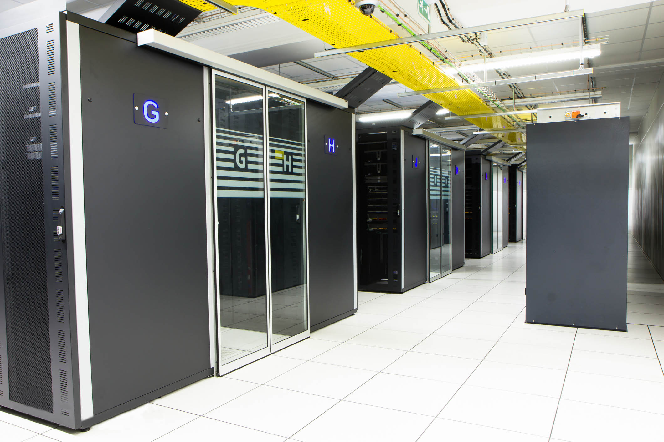 Corridor between server racks in a datacenter