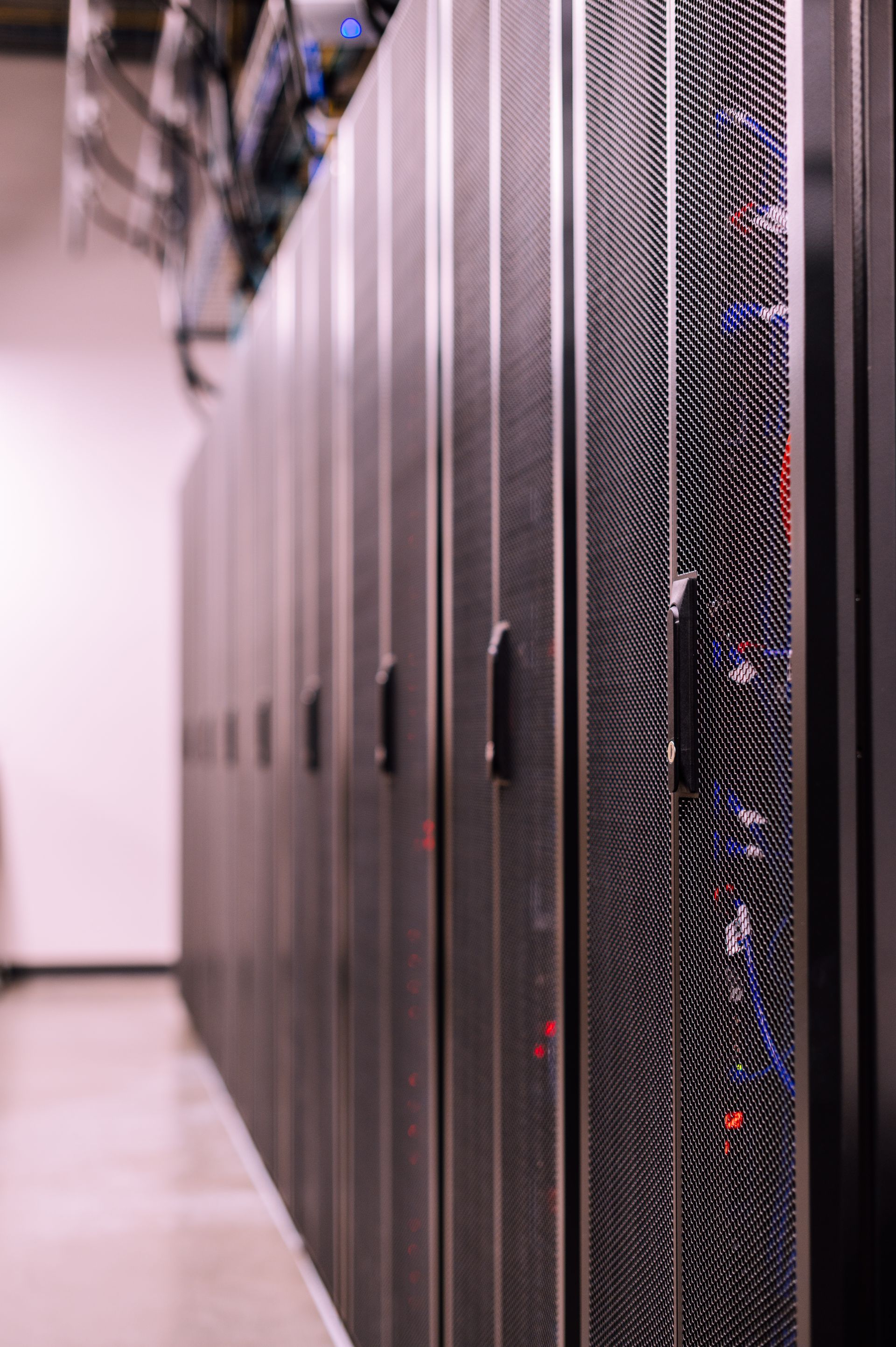 Server racks inside a modern data center