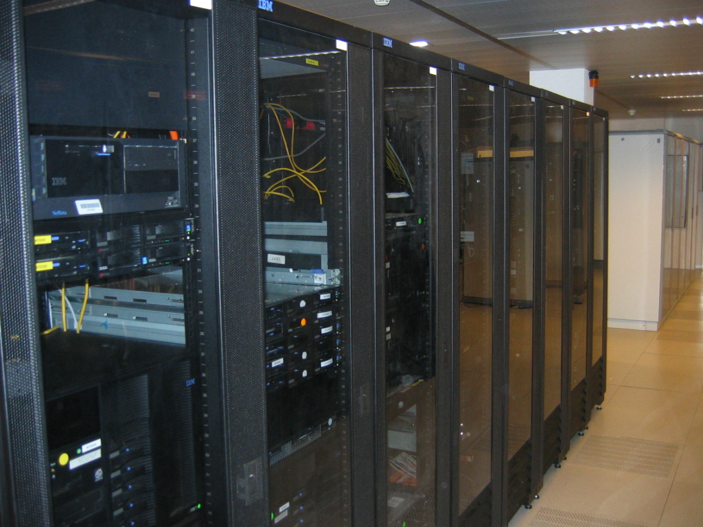 Rack of computers in a datacenter