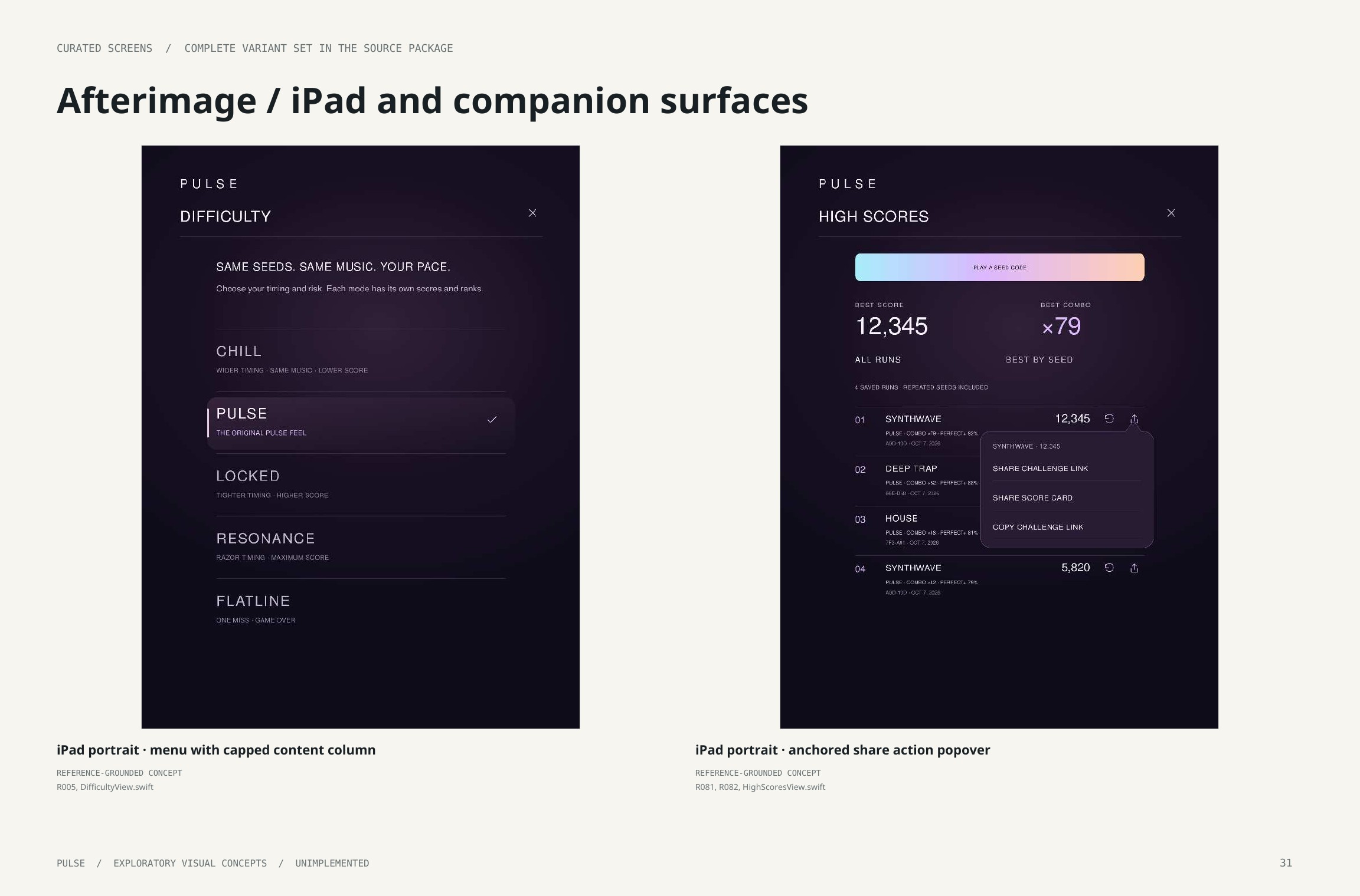 Original artbook page 31: Afterimage / iPad and companion surfaces. Full page text follows.
