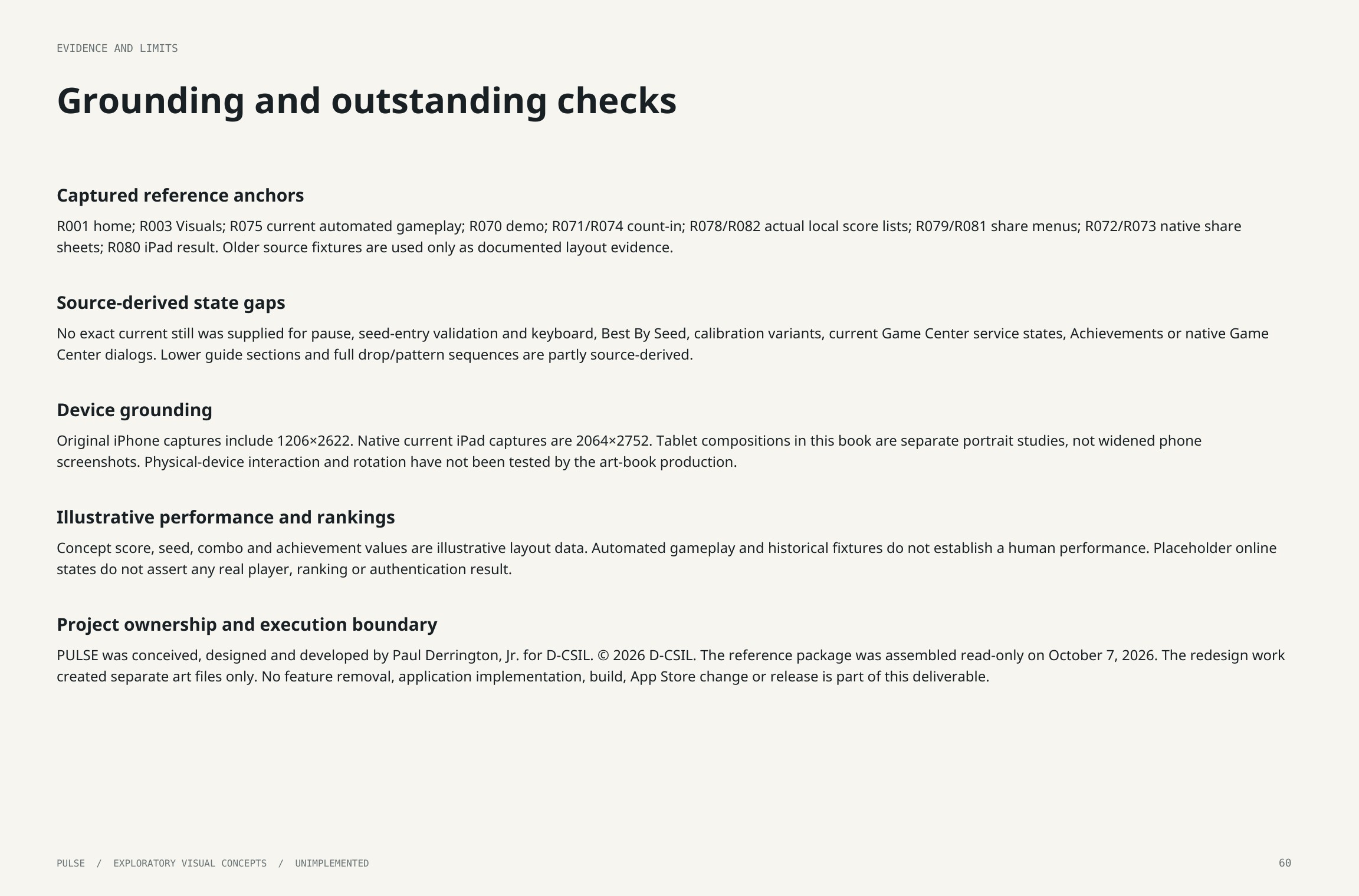 Original artbook page 60: Grounding and outstanding checks. Full page text follows.